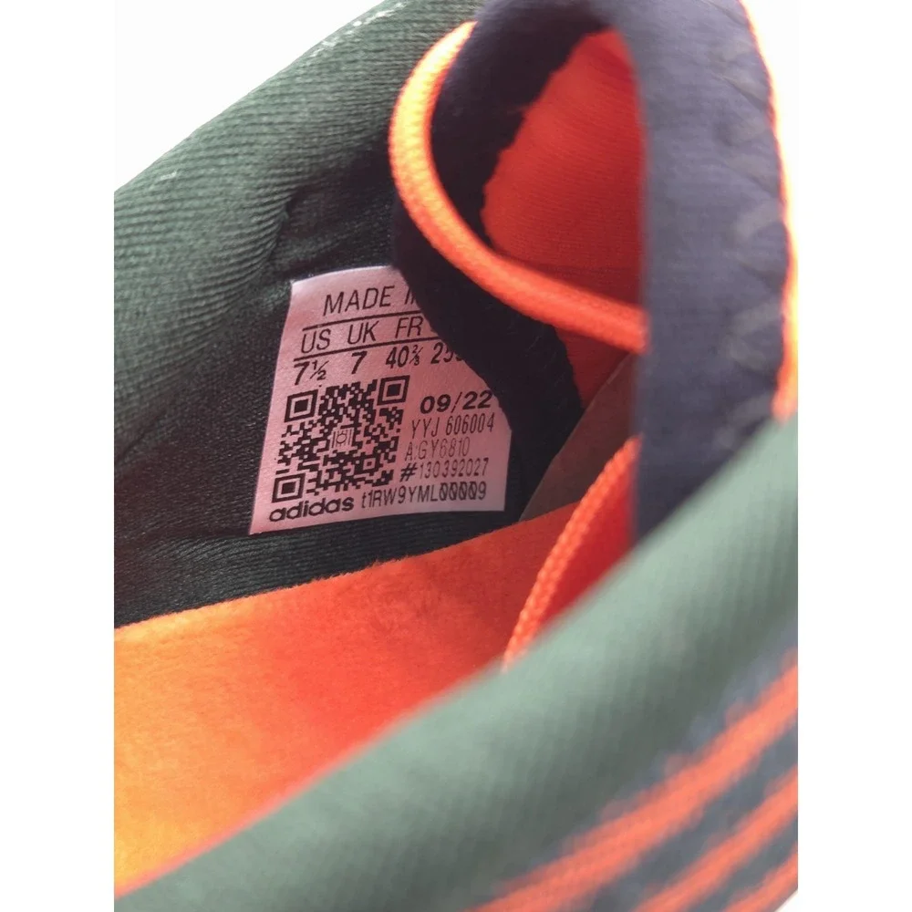 Adidas The Road Cycling Shoes Orange Green Lace Up Men's Size‎ 7.5